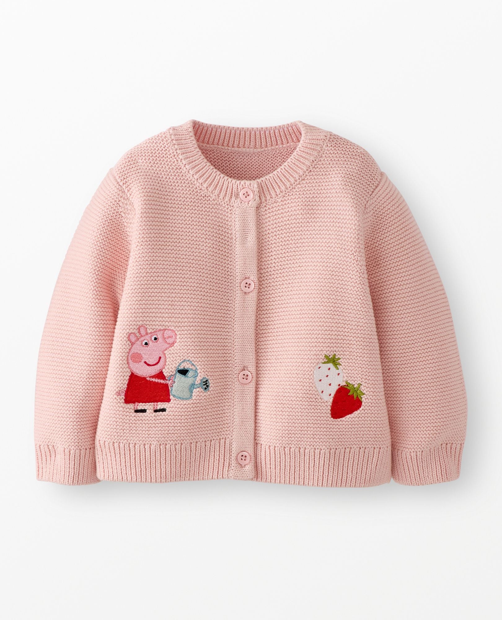 Cardigan Peppa Pig Fille - Corail Avec Broderies Princesse Et Pompons