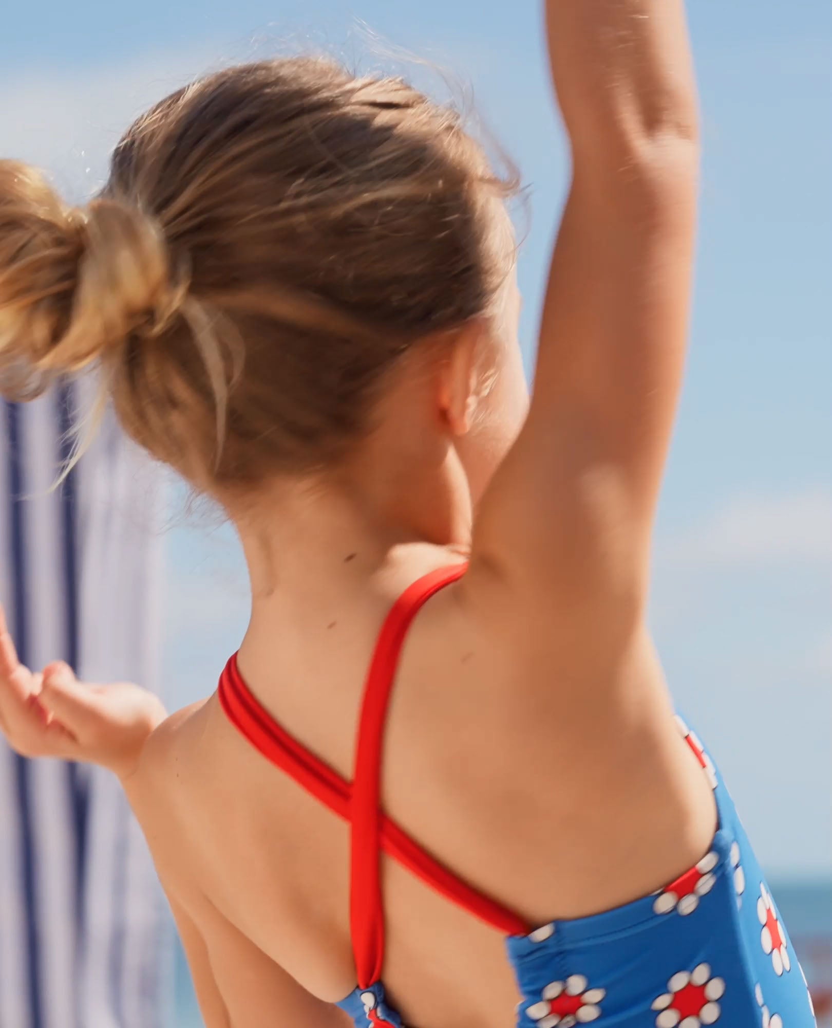 Video of child wearing One-Piece High Neck Swimsuit