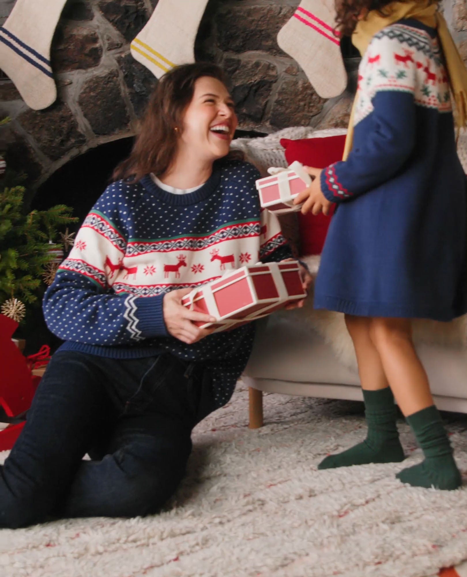Video of child wearing Adult Holiday Sweater
