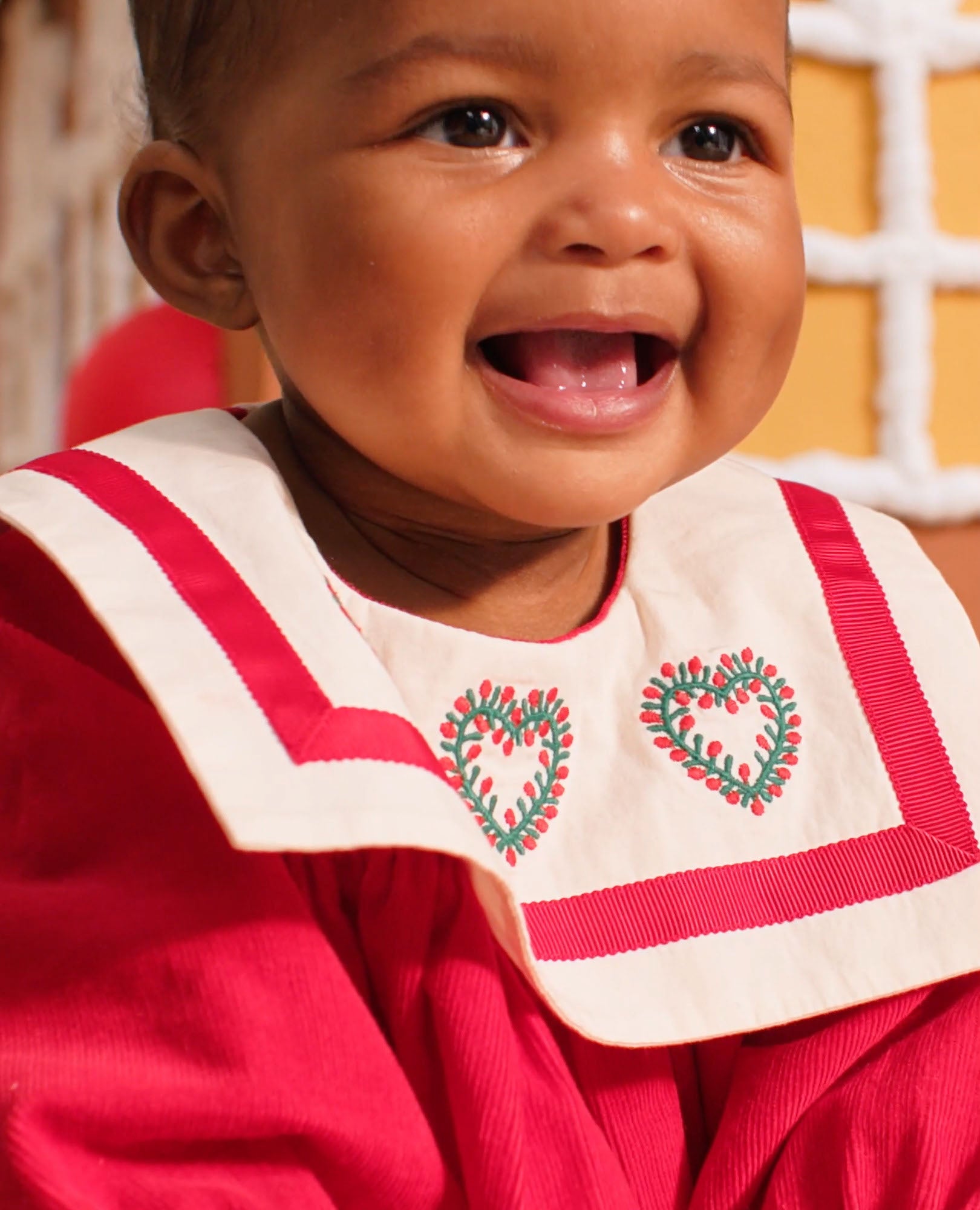 Video of child wearing Baby Bib Collar Corduroy Dress & Bloomers Set