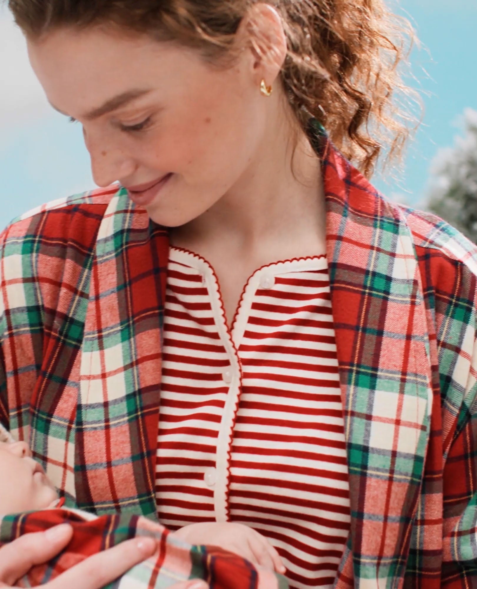 Video of child wearing Adult Holiday Flannel Robe