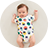 baby in grey bear pajamas